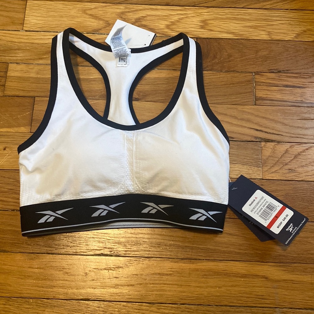 Size S White Reebok sports bra